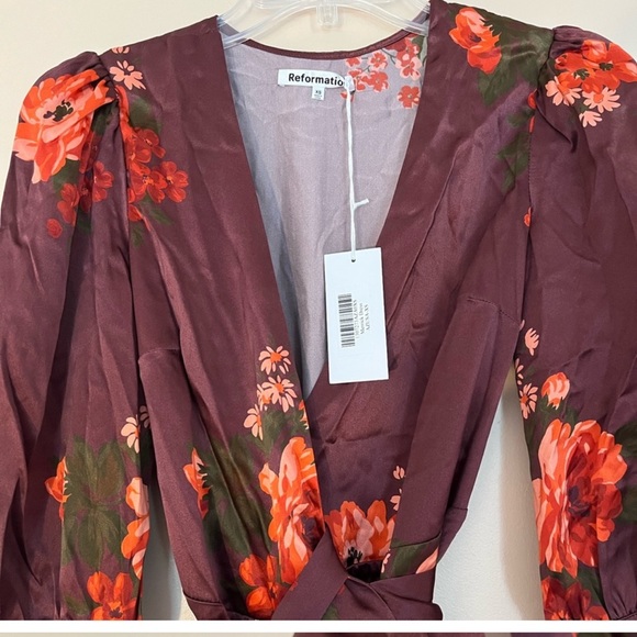 Reformation Merrick 100% Silk Dress Azusa XS - Picture 12 of 16